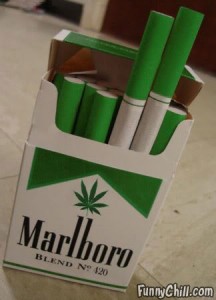 artist rendition of pack of Marlboro marijuana cigarettes