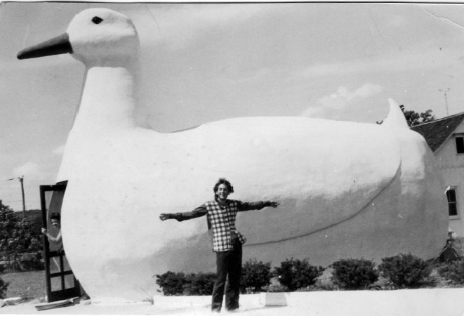 Lory Kohn and The Big Duck in The Hamptons circa 1970s